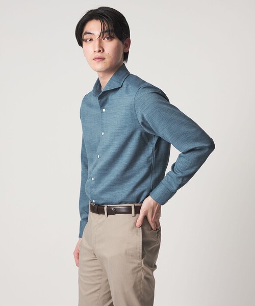 A DAY IN THE LIFE UNITED ARROWS（アデイインザライフユナイテッドアローズ）の「リネンライク スラブ ツイル カッタウェイカラーシャツ-吸水速乾-＜A DAY IN THE LIFE＞（シャツ/ブラウス・メンズ・ロイヤルブルー/ナチュラル/ホワイト/ライトブルー・L/XL/S/M）」の5枚目の写真