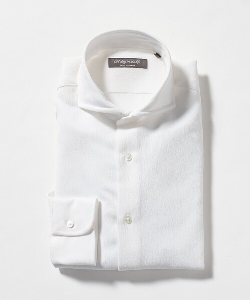 A DAY IN THE LIFE UNITED ARROWS（アデイインザライフユナイテッドアローズ）の「リネンライク スラブ ツイル カッタウェイカラーシャツ-吸水速乾-＜A DAY IN THE LIFE＞（シャツ/ブラウス・メンズ・ロイヤルブルー/ナチュラル/ホワイト/ライトブルー・L/XL/S/M）」の13枚目の写真