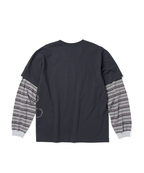 YESEYESEE(イエスアイシー)の「Y.E.S Jacquard Stripe Layerd L/S(Tシャツ/カットソー・メンズ・チャコール/ブルー系その他・M/S/XL/L)」の3枚目の写真