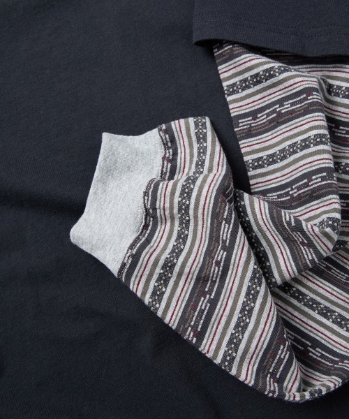YESEYESEE(イエスアイシー)の「Y.E.S Jacquard Stripe Layerd L/S(Tシャツ/カットソー・メンズ・チャコール/ブルー系その他・M/S/XL/L)」の7枚目の写真