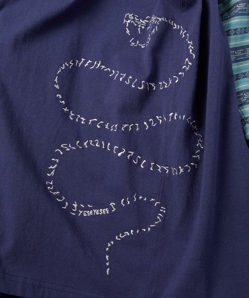 YESEYESEE(イエスアイシー)の「Y.E.S Jacquard Stripe Layerd L/S(Tシャツ/カットソー・メンズ・チャコール/ブルー系その他・M/S/XL/L)」の14枚目の写真