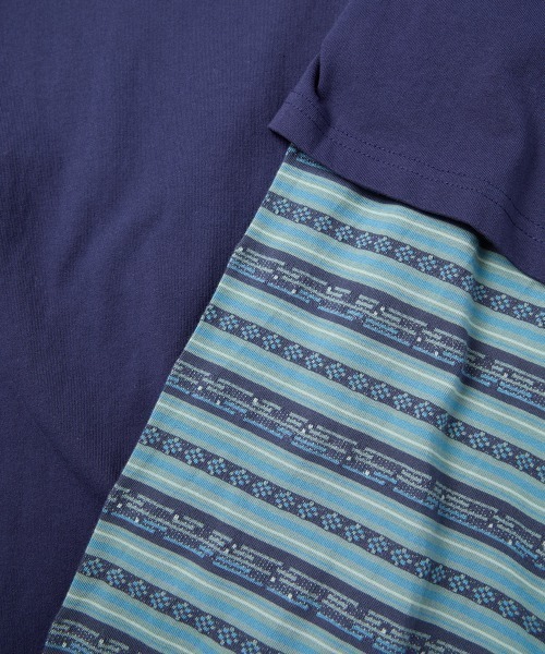YESEYESEE(イエスアイシー)の「Y.E.S Jacquard Stripe Layerd L/S(Tシャツ/カットソー・メンズ・チャコール/ブルー系その他・M/S/XL/L)」の15枚目の写真