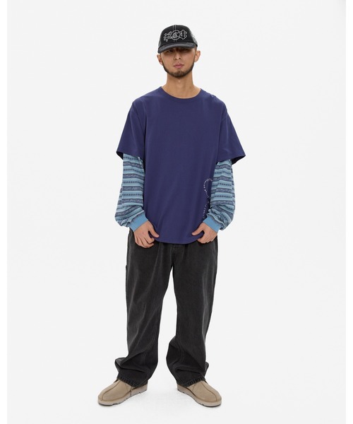 YESEYESEE(イエスアイシー)の「Y.E.S Jacquard Stripe Layerd L/S(Tシャツ/カットソー・メンズ・チャコール/ブルー系その他・M/S/XL/L)」の17枚目の写真