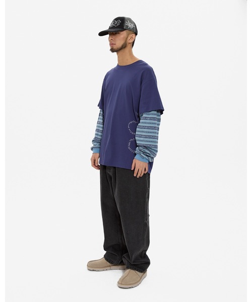 YESEYESEE(イエスアイシー)の「Y.E.S Jacquard Stripe Layerd L/S(Tシャツ/カットソー・メンズ・チャコール/ブルー系その他・M/S/XL/L)」の18枚目の写真