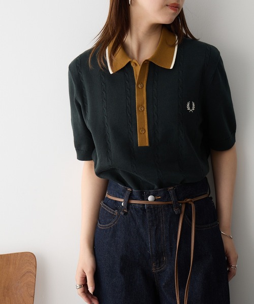 FRED PERRY】CABLE KNIT SHIRT K3312/ニットポロシャツ（ポロシャツ