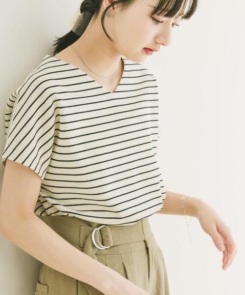 ITEMS URBANRESEARCH(アイテムズ アーバンリサーチ)の「カットミラノフレンチプルオーバー(Tシャツ/カットソー・レディース・ブルー/ホワイト系その他/ブラック/オフホワイト/ブラウン・FREE)」の16枚目の写真
