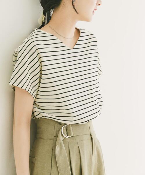 ITEMS URBANRESEARCH(アイテムズ アーバンリサーチ)の「カットミラノフレンチプルオーバー(Tシャツ/カットソー・レディース・ブルー/ホワイト系その他/ブラック/オフホワイト/ブラウン・FREE)」の17枚目の写真