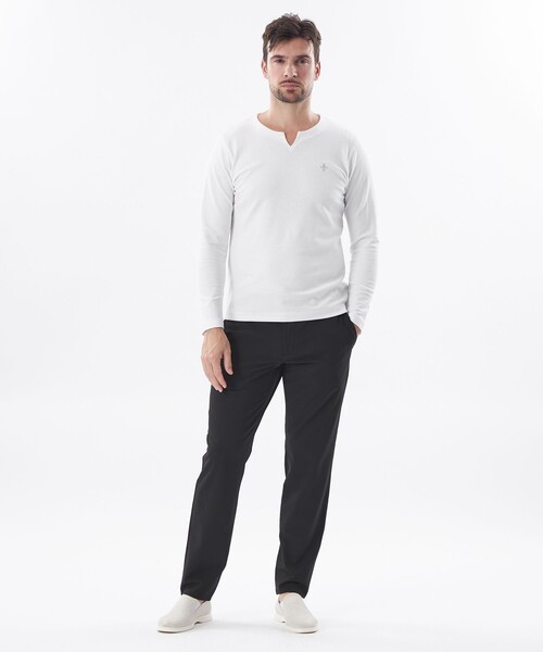 EPOCA UOMO（エポカウォモ）の「ダブルフェイスキーネックロンT（Tシャツ/カットソー・メンズ・ダークネイビー/ホワイト・46/48）」の9枚目の写真