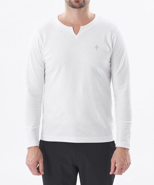 EPOCA UOMO（エポカウォモ）の「ダブルフェイスキーネックロンT（Tシャツ/カットソー・メンズ・ダークネイビー/ホワイト・46/48）」の11枚目の写真