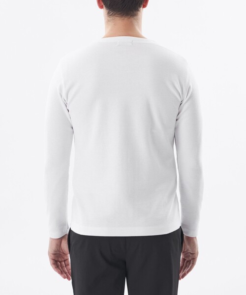 EPOCA UOMO（エポカウォモ）の「ダブルフェイスキーネックロンT（Tシャツ/カットソー・メンズ・ダークネイビー/ホワイト・46/48）」の4枚目の写真