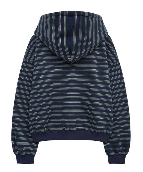 .KOM（ドットコム）の「A'GEM/9 × .kom 『MIDNIGHT MOVE/ミッドナイトムーブ』set st hood zip up/ボーダージップアップパーカー（パーカー・レディース・アイボリー/ネイビー・FREE）」の20枚目の写真
