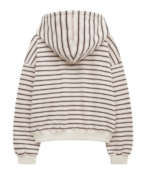 .KOM（ドットコム）の「A'GEM/9 × .kom 『MIDNIGHT MOVE/ミッドナイトムーブ』set st hood zip up/ボーダージップアップパーカー（パーカー・レディース・アイボリー/ネイビー・FREE）」の17枚目の写真