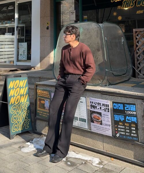 JUAN HOMME（ジュアンオム）の「ヘンリーネックリブニット（ブラウン）（ニット/セーター・メンズ・その他・MEDIUM/LARGE）」の7枚目の写真