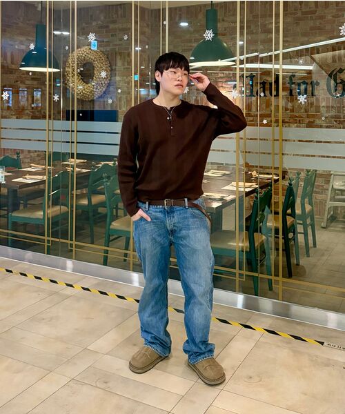 JUAN HOMME（ジュアンオム）の「ヘンリーネックリブニット（ブラウン）（ニット/セーター・メンズ・その他・MEDIUM/LARGE）」の8枚目の写真