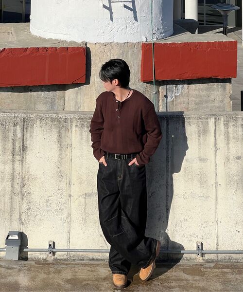 JUAN HOMME（ジュアンオム）の「ヘンリーネックリブニット（ブラウン）（ニット/セーター・メンズ・その他・MEDIUM/LARGE）」の10枚目の写真