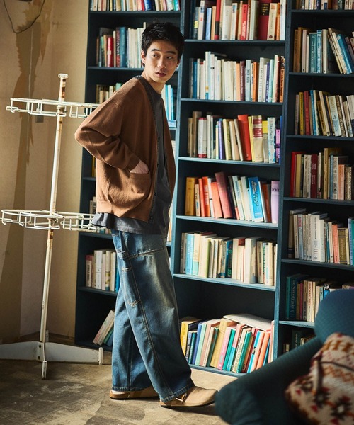 niko and...（ニコアンド）の「デニム切り替えカーディガン（カーディガン/ボレロ・メンズ・ネイビー/キャメル/ライトグレー・MEDIUM/LARGE）」の9枚目の写真