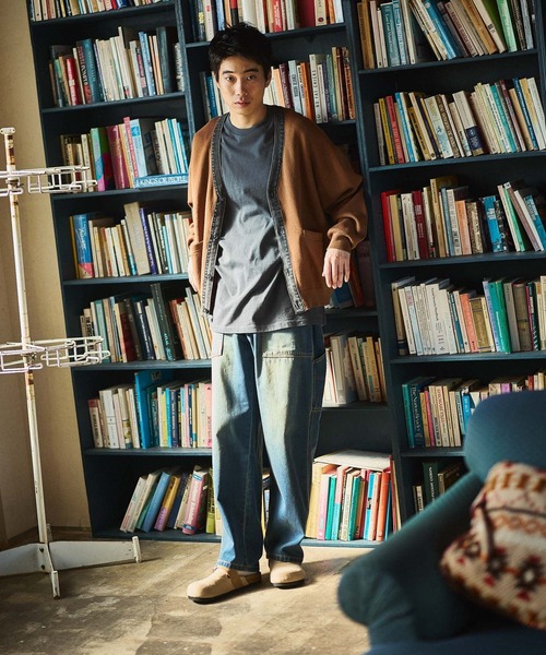 niko and...（ニコアンド）の「デニム切り替えカーディガン（カーディガン/ボレロ・メンズ・ネイビー/キャメル/ライトグレー・MEDIUM/LARGE）」の8枚目の写真