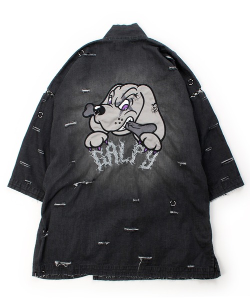 GALFY(ガルフィー)の「【GALFY/ガルフィー】バチバチピアス甚平(浴衣・メンズ・ブラック/ブルー/グレー・L/XL)」の7枚目の写真