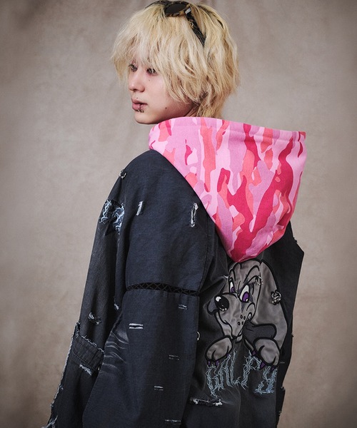 GALFY(ガルフィー)の「【GALFY/ガルフィー】バチバチピアス甚平(浴衣・メンズ・ブラック/ブルー/グレー・L/XL)」の18枚目の写真