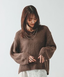 GLOBAL WORK | リネンコットンMIXVネックプルオーバー長袖/636123(ニット/セーター)