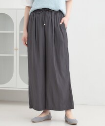 SHOO・LA・RUE | 【選べる4柄/洗濯機可】さらっとしなやか　サテンワイドパンツ(その他パンツ)