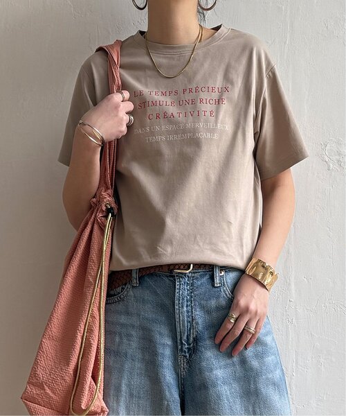 LBC(エルビーシー)の「コットンロゴプリントTシャツ(Tシャツ/カットソー・レディース・その他1/ベージュ/ブルー系その他/コーラル/チャコール/ホワイト・M/L)」の8枚目の写真