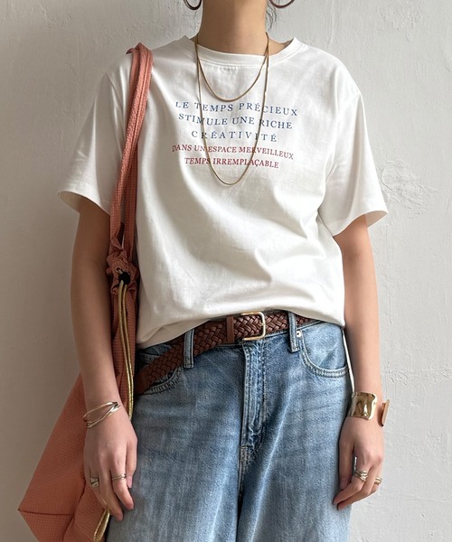 LBC(エルビーシー)の「コットンロゴプリントTシャツ(Tシャツ/カットソー・レディース・その他1/ベージュ/ブルー系その他/コーラル/チャコール/ホワイト・M/L)」の6枚目の写真