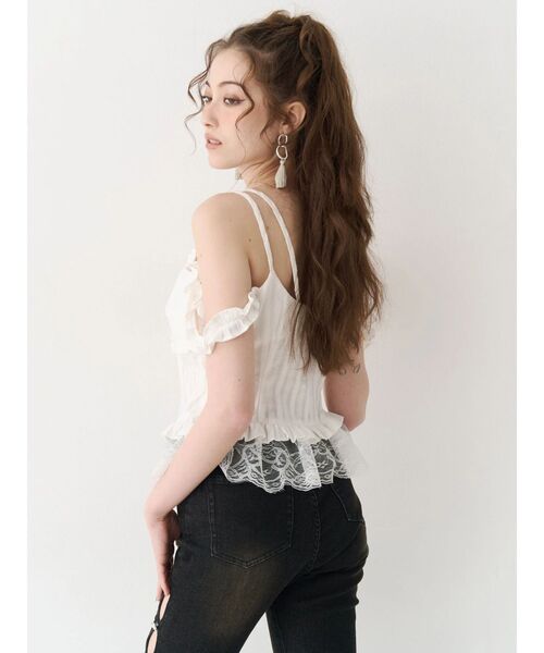 EVRIS（エヴリス）の「フリルドッキングトップス（キャミソール・レディース・イエロー/ブラック/ホワイト・FREE）」の17枚目の写真