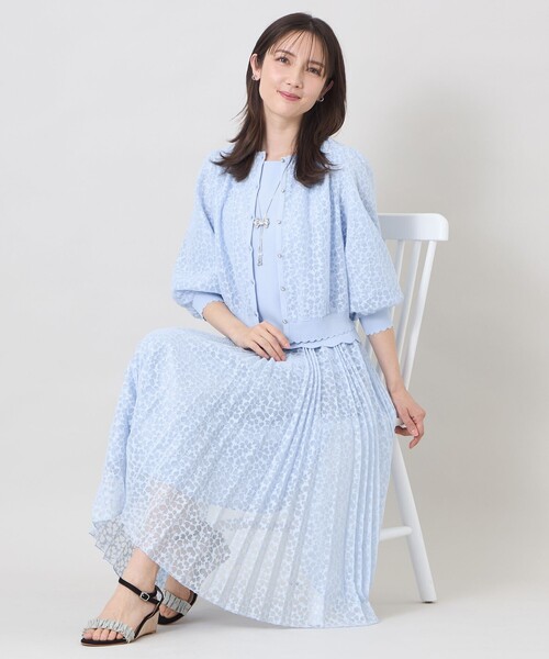 TO BE CHIC(トゥー ビー シック)の「ジャカードレース プリーツスカート(スカート・レディース・ブルー系その他2/ブラック・40)」の4枚目の写真