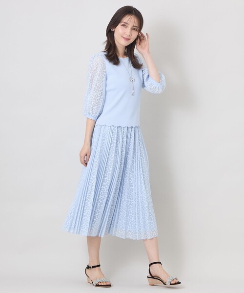 TO BE CHIC(トゥー ビー シック)の「ジャカードレース プリーツスカート(スカート・レディース・ブルー系その他2/ブラック・40)」の6枚目の写真
