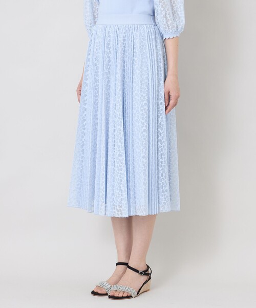 TO BE CHIC(トゥー ビー シック)の「ジャカードレース プリーツスカート(スカート・レディース・ブルー系その他2/ブラック・40)」の8枚目の写真