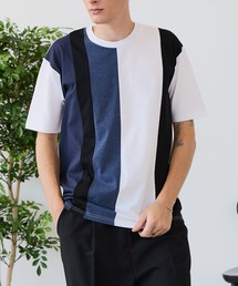 LB/S （エルビーエス）の「【ZERO STAIN/ゼロステイン】汗染みの目立ちにくいTシャツ ZEROSTAIN 切り替えデザインTシャツ 防汚 UVカット（Tシャツ/カットソー）」