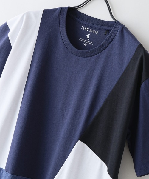 LB/S (エルビーエス)の「【ZERO STAIN/ゼロステイン】汗染みの目立ちにくいTシャツ ZEROSTAIN 切り替えデザインTシャツ 防汚 UVカット 綿タッチ・厚手(Tシャツ/カットソー・メンズ・ホワイト系その他2/ブルー系その他3/ブラック系その他2/ブルー系その他/ホワイト系その他3/ホワイト系その他・X-LARGE/LARGE/MEDIUM)」の8枚目の写真