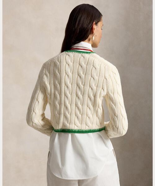 POLO RALPH LAUREN(ポロ ラルフ ローレン)の「ケーブルニット クロップド カーディガン(カーディガン/ボレロ・レディース・ナチュラル・S/M/L/XS)」の4枚目の写真