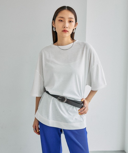LEPSIM(レプシィム)の「《スグッカワ》ラウンドBIGT 639427【KKfashion紹介アイテム】(Tシャツ/カットソー・レディース・ブラック/ブラウン/オフホワイト/チャコールグレー/オレンジ・FREE)」の2枚目の写真