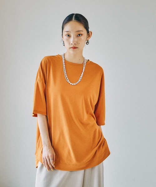 LEPSIM(レプシィム)の「《スグッカワ》ラウンドBIGT 639427【KKfashion紹介アイテム】(Tシャツ/カットソー・レディース・ブラック/ブラウン/オフホワイト/チャコールグレー/オレンジ・FREE)」の5枚目の写真