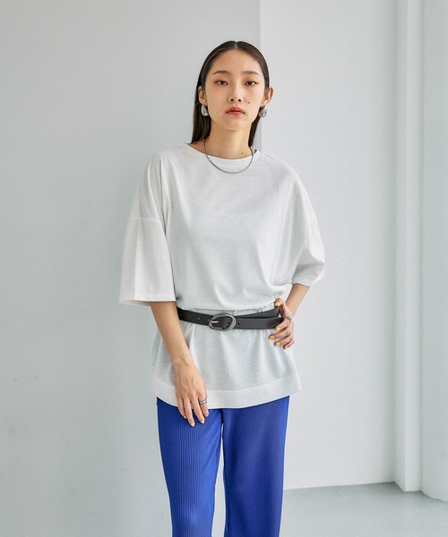LEPSIM(レプシィム)の「《スグッカワ》ラウンドBIGT 639427【KKfashion紹介アイテム】(Tシャツ/カットソー・レディース・ブラック/ブラウン/オフホワイト/チャコールグレー/オレンジ・FREE)」の17枚目の写真