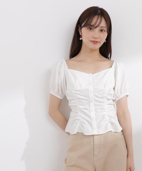 PROPORTION BODY DRESSING(プロポーションボディドレッシング)の「【加藤栞さん着用】<a>パフスリーブドロストブラウス / 1216119402(シャツ/ブラウス・レディース・ブルー/ホワイト/イエロー・FREE)」の2枚目の写真