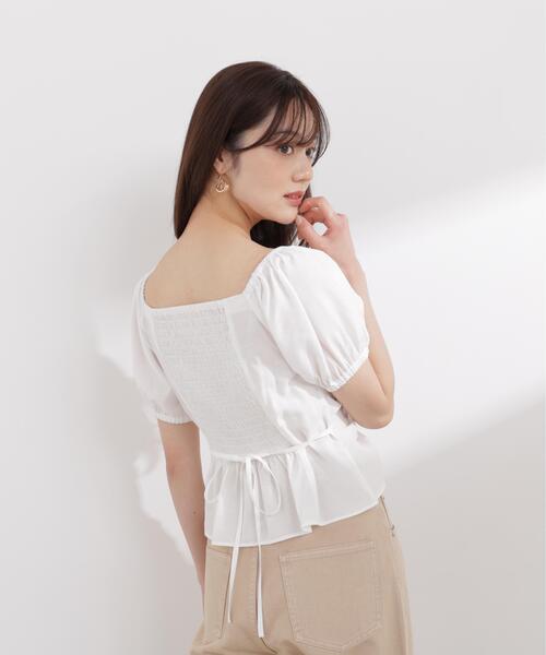 PROPORTION BODY DRESSING(プロポーションボディドレッシング)の「【加藤栞さん着用】<a>パフスリーブドロストブラウス / 1216119402(シャツ/ブラウス・レディース・ブルー/ホワイト/イエロー・FREE)」の5枚目の写真