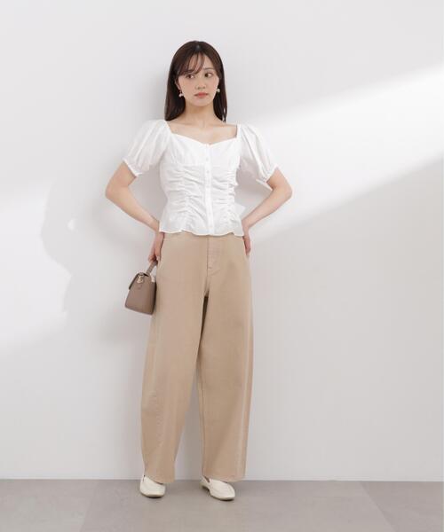 PROPORTION BODY DRESSING(プロポーションボディドレッシング)の「【加藤栞さん着用】<a>パフスリーブドロストブラウス / 1216119402(シャツ/ブラウス・レディース・ブルー/ホワイト/イエロー・FREE)」の7枚目の写真