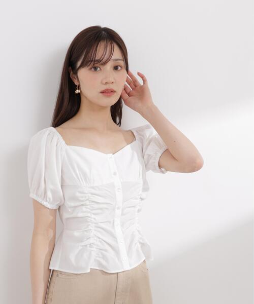 PROPORTION BODY DRESSING(プロポーションボディドレッシング)の「【加藤栞さん着用】<a>パフスリーブドロストブラウス / 1216119402(シャツ/ブラウス・レディース・ブルー/ホワイト/イエロー・FREE)」の8枚目の写真