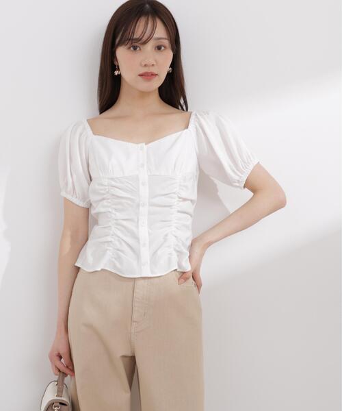 PROPORTION BODY DRESSING(プロポーションボディドレッシング)の「【加藤栞さん着用】<a>パフスリーブドロストブラウス / 1216119402(シャツ/ブラウス・レディース・ブルー/ホワイト/イエロー・FREE)」の9枚目の写真
