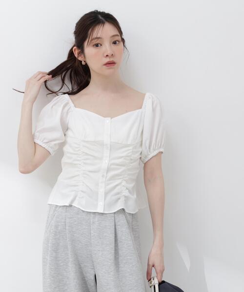 PROPORTION BODY DRESSING(プロポーションボディドレッシング)の「【加藤栞さん着用】<a>パフスリーブドロストブラウス / 1216119402(シャツ/ブラウス・レディース・ブルー/ホワイト/イエロー・FREE)」の11枚目の写真