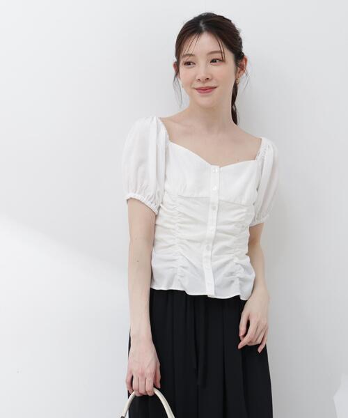 PROPORTION BODY DRESSING(プロポーションボディドレッシング)の「【加藤栞さん着用】<a>パフスリーブドロストブラウス / 1216119402(シャツ/ブラウス・レディース・ブルー/ホワイト/イエロー・FREE)」の14枚目の写真