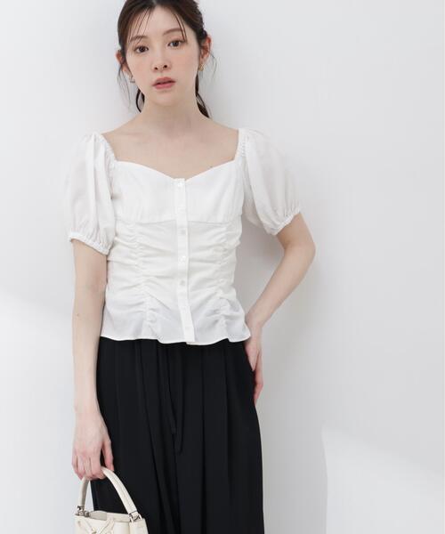 PROPORTION BODY DRESSING(プロポーションボディドレッシング)の「【加藤栞さん着用】<a>パフスリーブドロストブラウス / 1216119402(シャツ/ブラウス・レディース・ブルー/ホワイト/イエロー・FREE)」の15枚目の写真