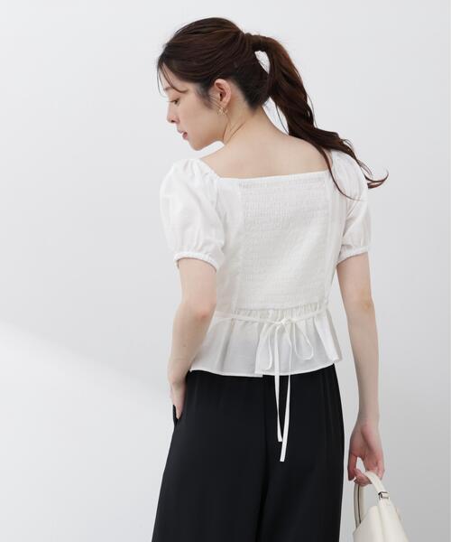 PROPORTION BODY DRESSING(プロポーションボディドレッシング)の「【加藤栞さん着用】<a>パフスリーブドロストブラウス / 1216119402(シャツ/ブラウス・レディース・ブルー/ホワイト/イエロー・FREE)」の16枚目の写真