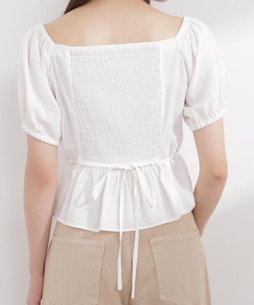 PROPORTION BODY DRESSING（プロポーションボディドレッシング）の「【加藤栞さん着用】＜ａ＞パフスリーブドロストブラウス / 1216119402（シャツ/ブラウス・レディース・ブルー/ホワイト/イエロー・FREE）」の18枚目の写真
