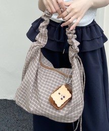 Ada.（エイダ）の「チェック柄 ギャザー ショルダー チャーム付き バッグ（ショルダーバッグ）」