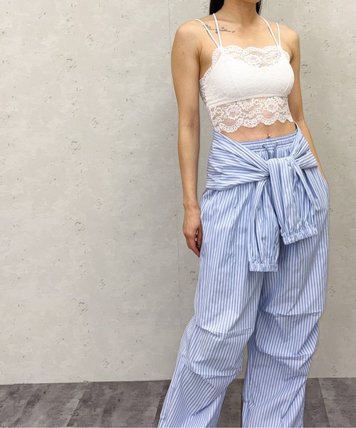 Per sist ence(パーシエンス)の「ダブルストラップフラワーレースブラトップ(キャミソール・レディース・ホワイト/ブラック/グレー/ピンク・ONE SIZE)」の6枚目の写真