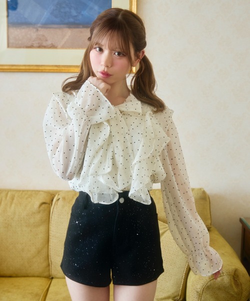TITTY&CO.（ティティーアンドコー）の「ドットフリルブラウス（シャツ/ブラウス・レディース・ホワイト系その他/ホワイト・FREE）」の18枚目の写真